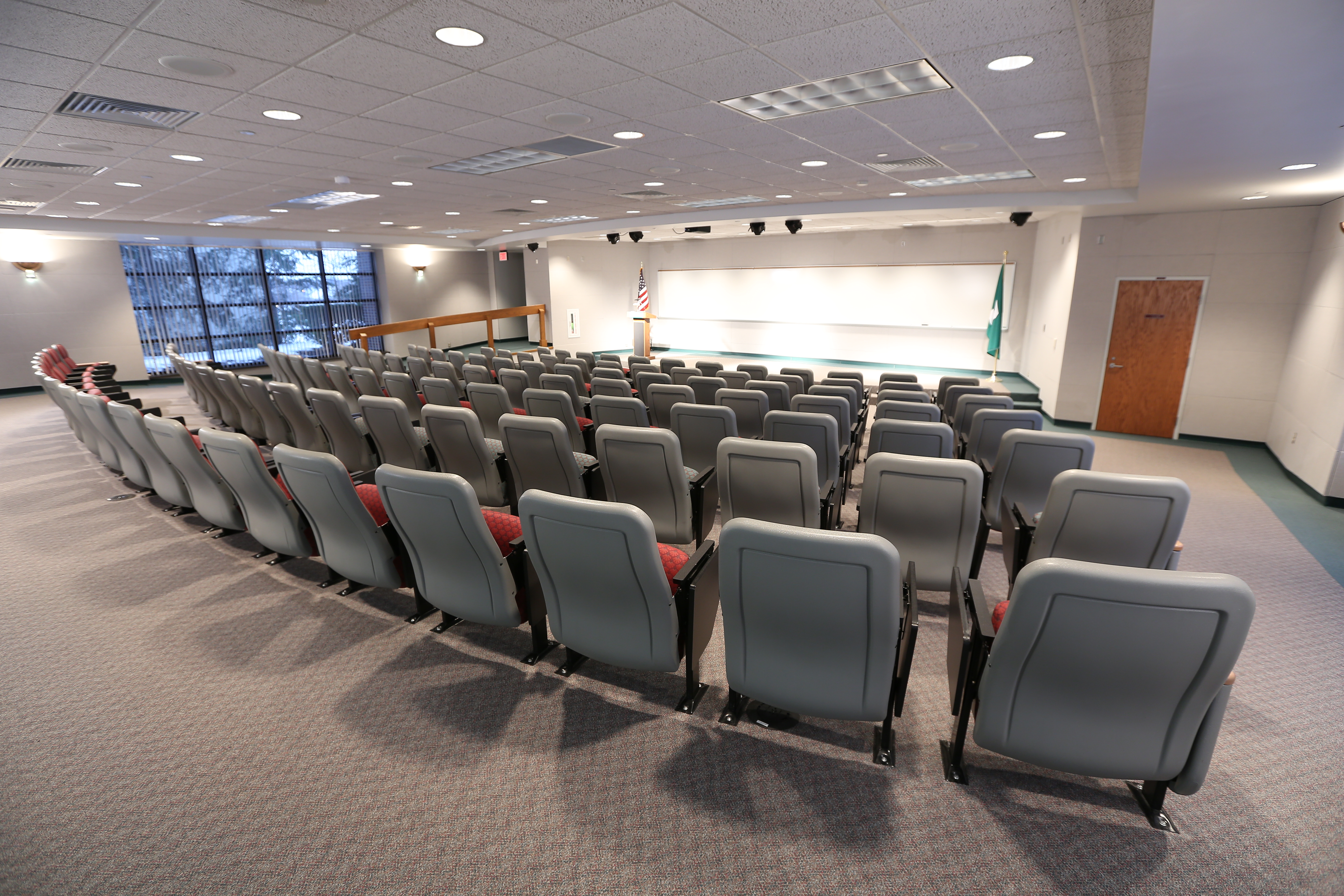 A rear view of the auditorium at the MSU Bioeconomy Instititue in Holland, Mich.